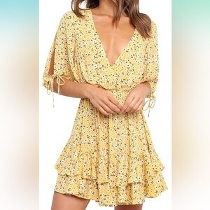 Yellow Floral Summer Dress